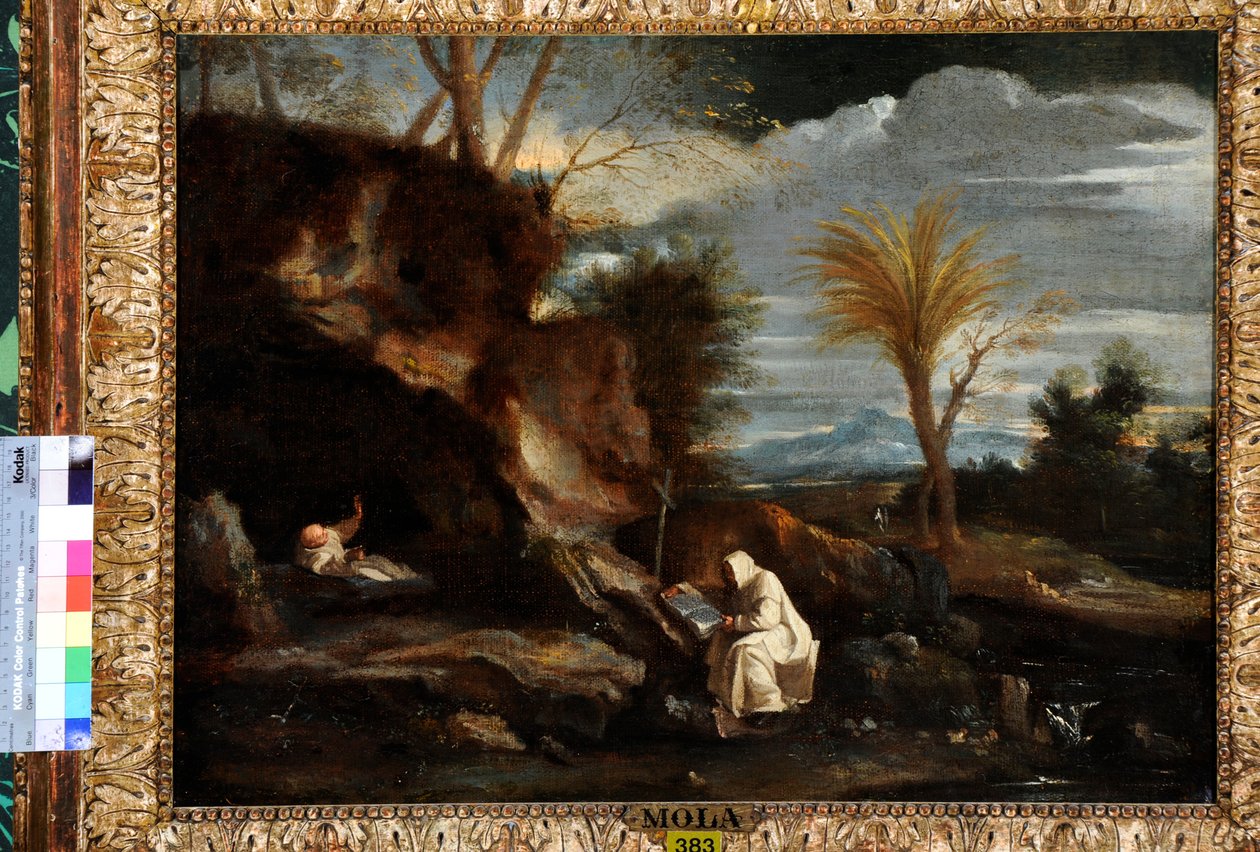 Paysage avec deux moines chartreux - Pier Francesco Mola