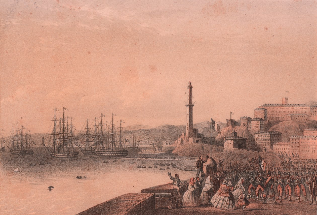 Débarquement des troupes françaises à Gênes, Ligurie - Blaise Nicolas Le Sueur