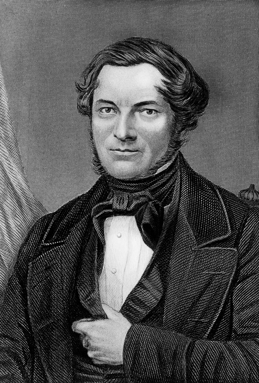 Portrait de Robert Wilhelm Eberhard Bunsen (1811-1899), chimiste et physicien allemand, gravure - Blaise Nicolas Le Sueur