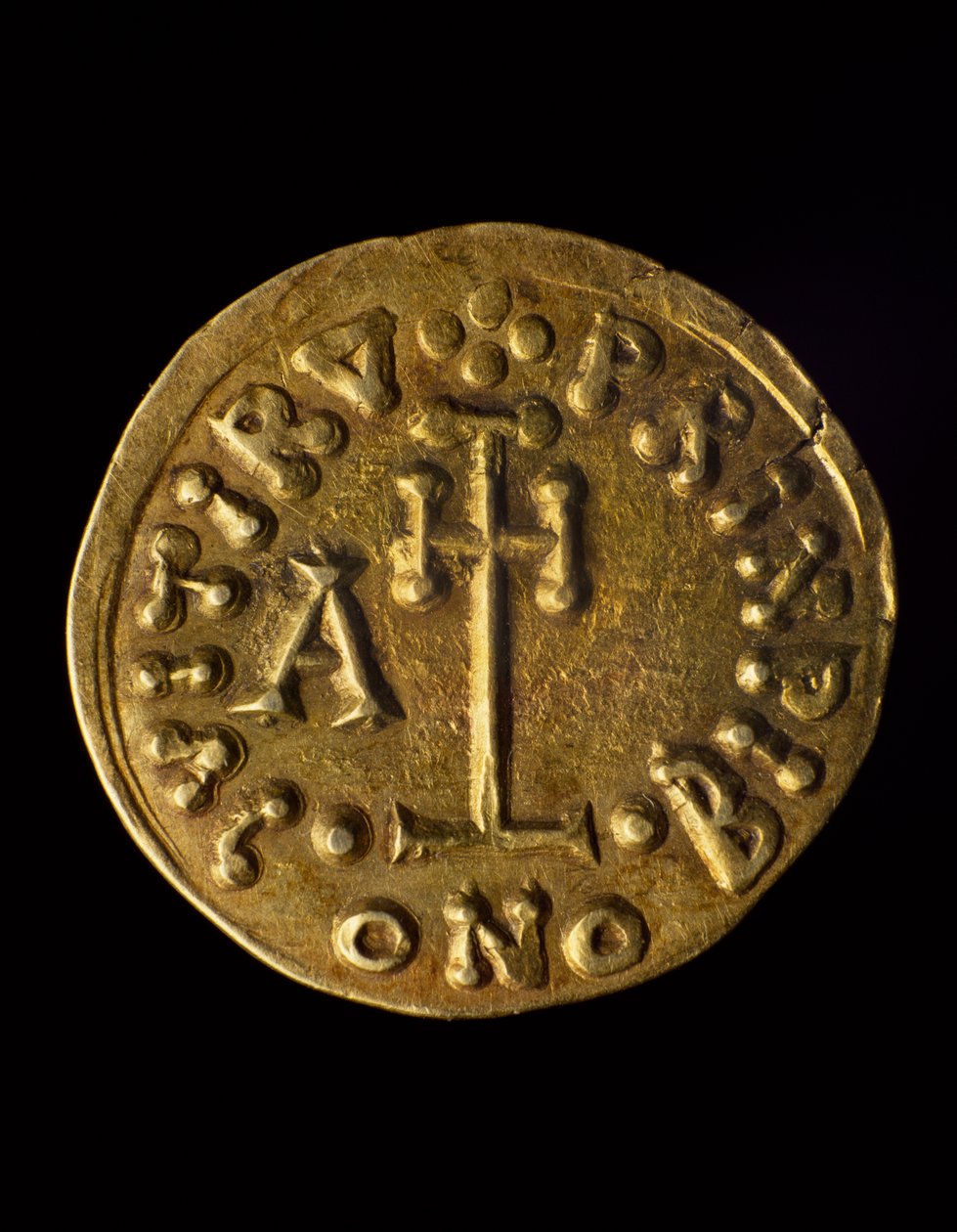 Solidus du prince Arechi, verso, pièces lombardes, VIIIe siècle - Blaise Nicolas Le Sueur