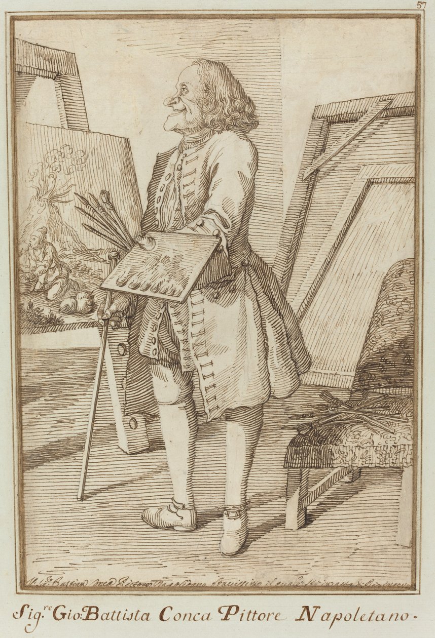 Signore Sebastiano Conca, peintre napolitain - Pier Leone Ghezzi