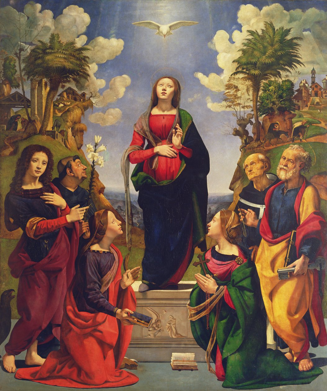 Immaculée Conception et six saints - Piero di Cosimo