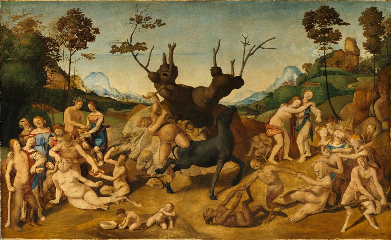 Italien : Histoire de Silenos, scène : Les malheurs de Silenus - Piero di Cosimo