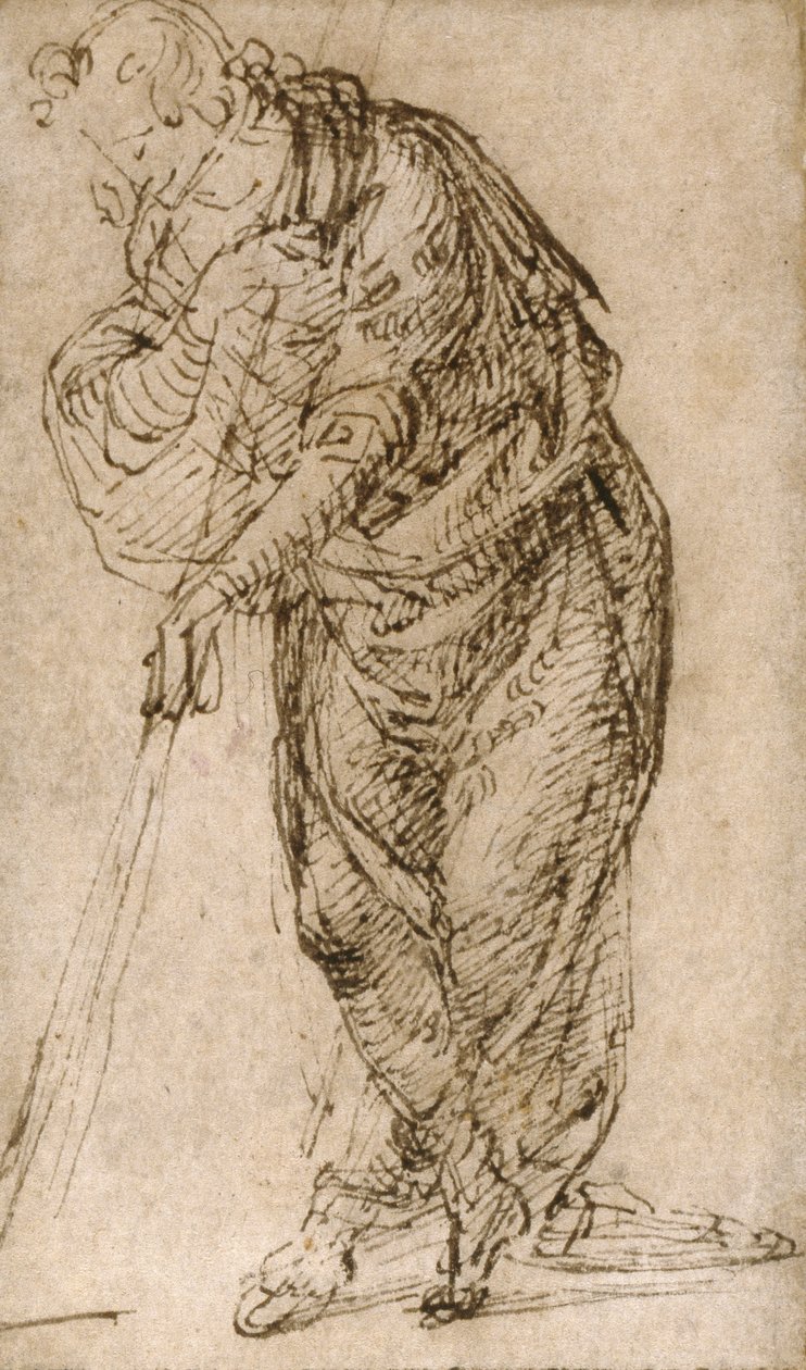 Figure debout appuyée sur un bâton, vers 1510 - Piero di Cosimo