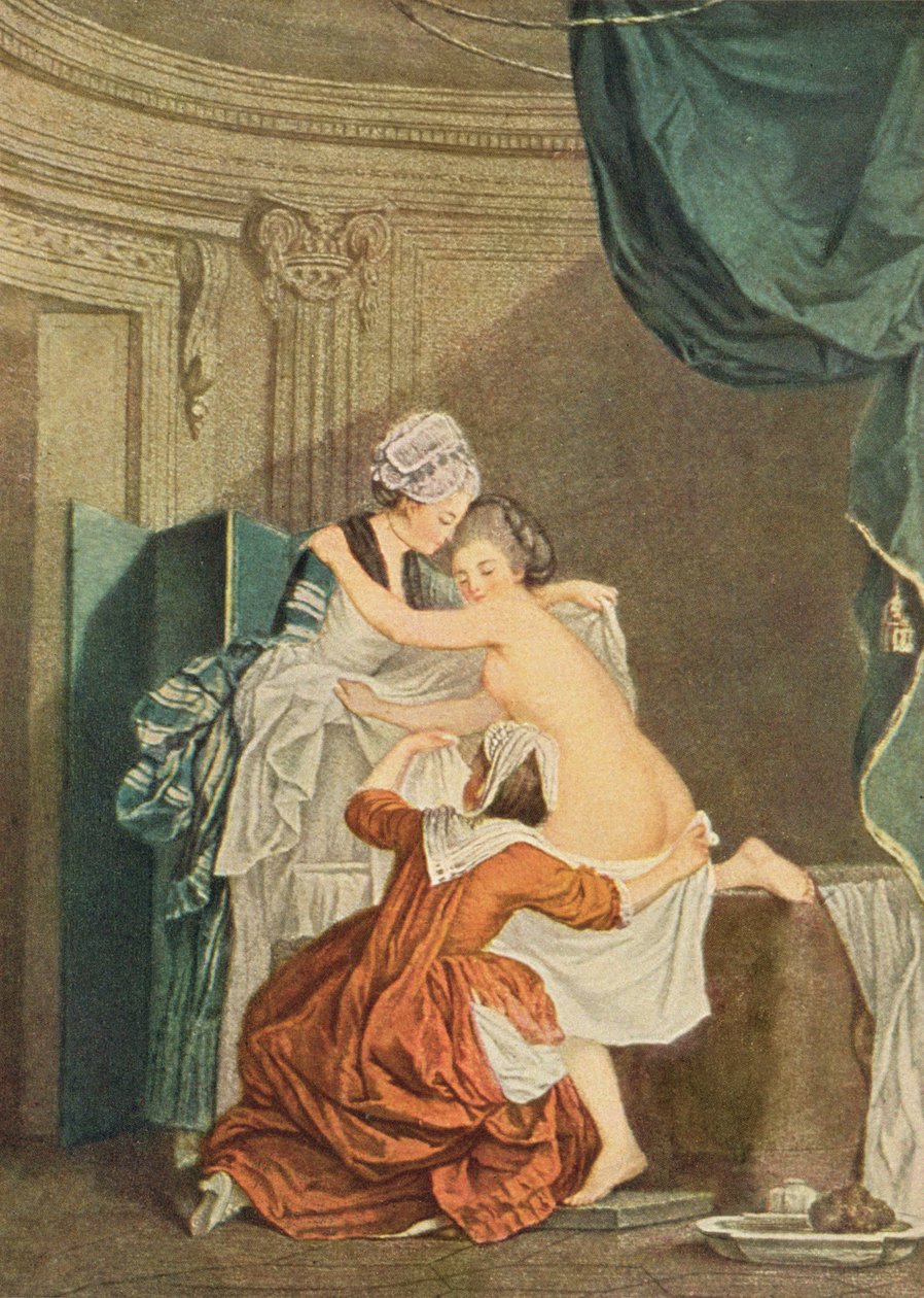 Le Bain, gravure de Nicolas François Regnault - Pierre Antoine Baudouin