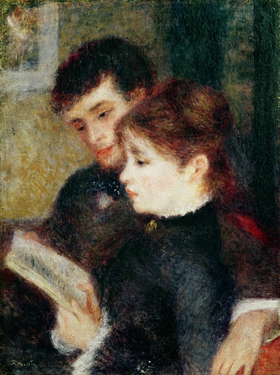 Couple lisant (Edmond Renoir et Marguerite Legrand) - Pierre Auguste Renoir