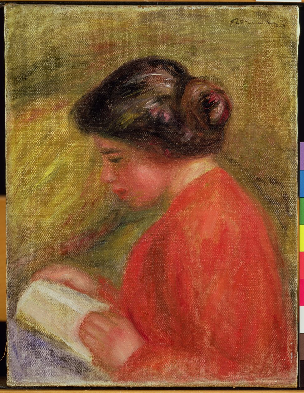Fille en rouge lisant - Pierre Auguste Renoir