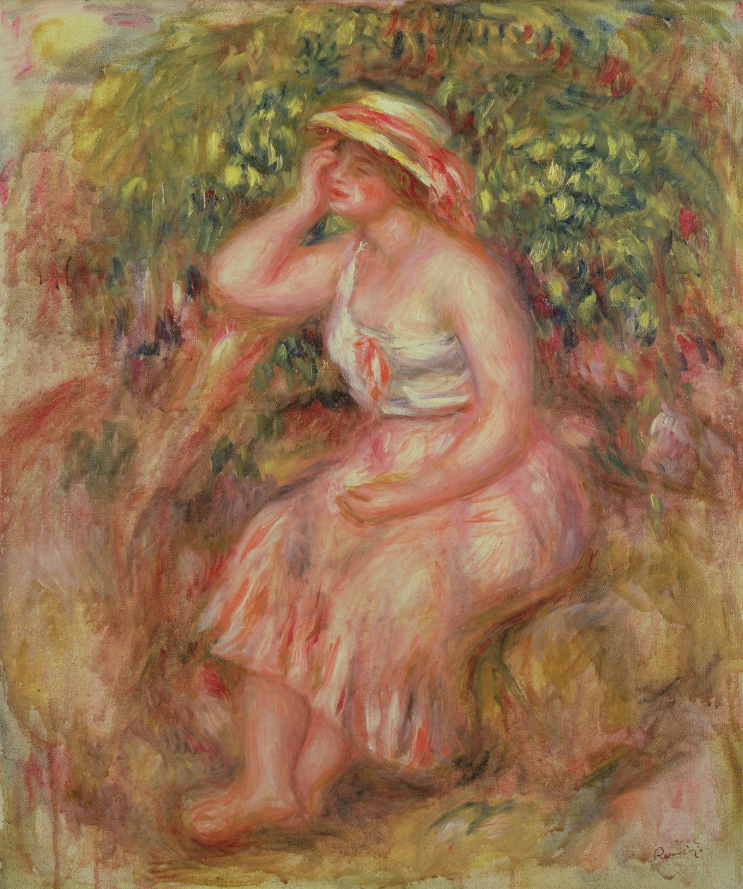 Femme se reposant près d