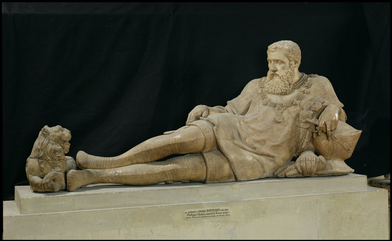 Effigie de Philippe de Chabot (1480-1543) Amiral de France, vers 1570 (marbre) - Pierre Bontemps