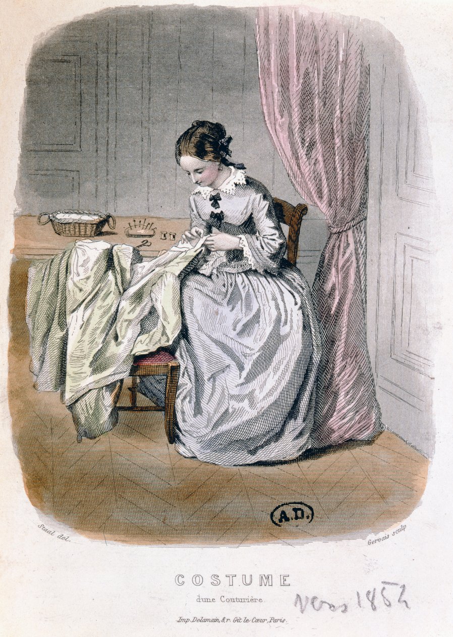 Un couturier au travail, gravé par Gervais (19ème siècle) 1854 - Pierre Gustave Eugene Staal