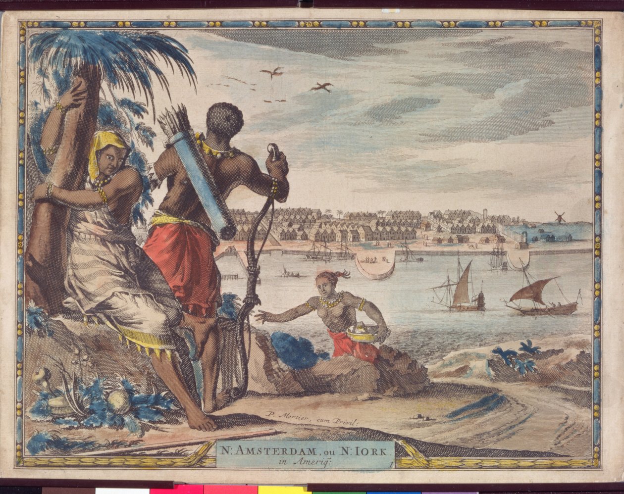 Nouvelle-Amsterdam ou New York en Amérique, vers 1700 - Pierre Mortier