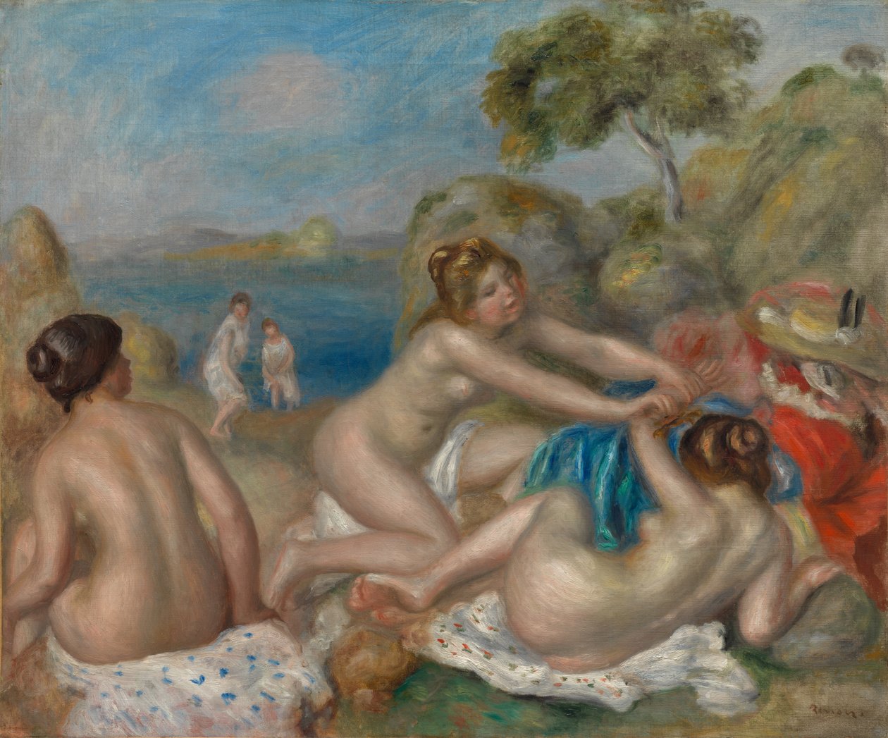 Baigneurs jouant avec un crabe - Pierre-Auguste Renoir