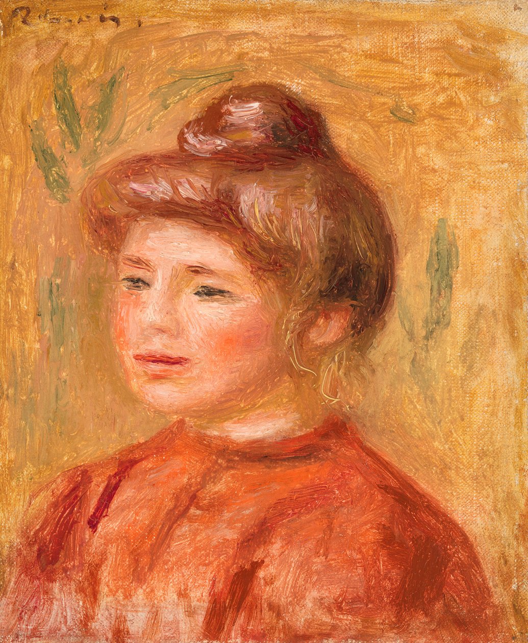 Buste de femme en rouge - Pierre-Auguste Renoir