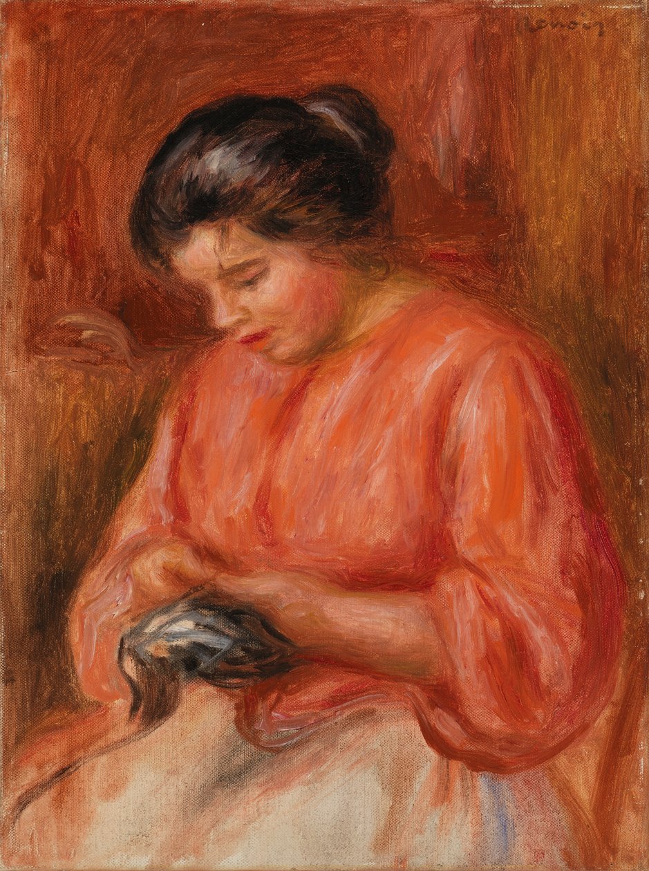 Femme reprisant - Pierre-Auguste Renoir