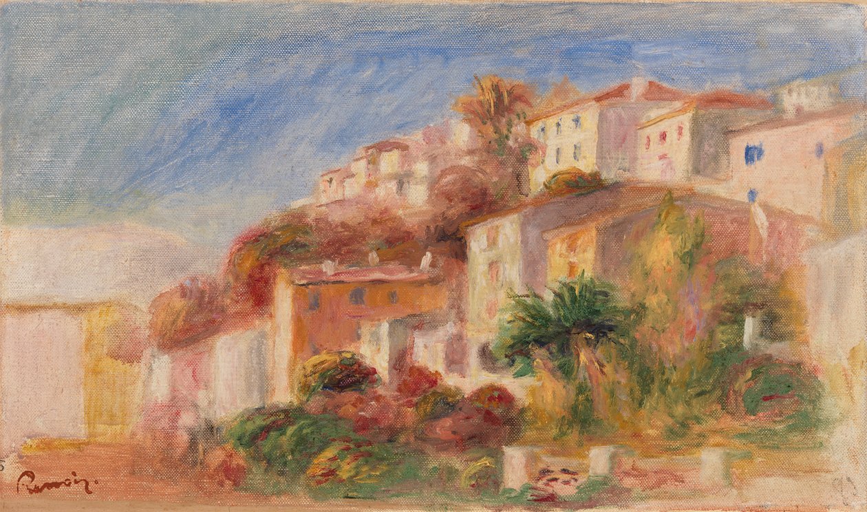 Village vu du jardin de la poste, Cagnes - Pierre-Auguste Renoir