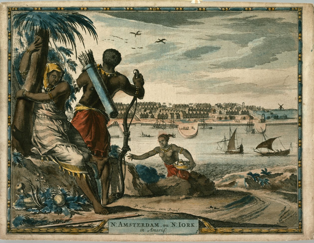 N. Amsterdam, ou N Iork en Amérique, ca. 1700 - Pierre  Mortier