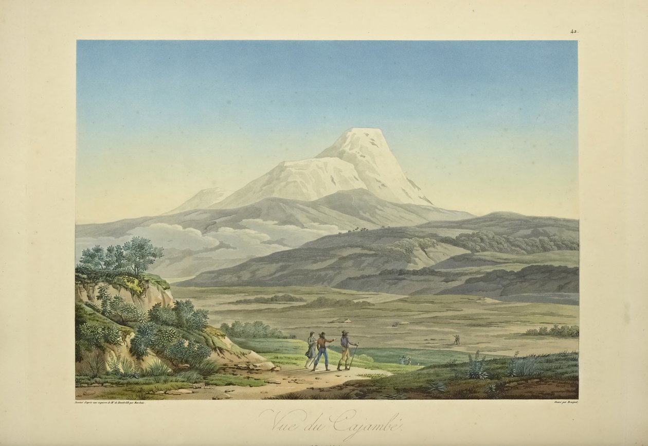 Vue de Cajambe, gravé par Bouquet, illustration de 
