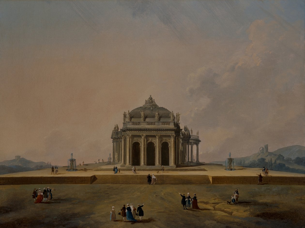 Études architecturales fantastiques avec des figures - Pierre Antoine Demachy