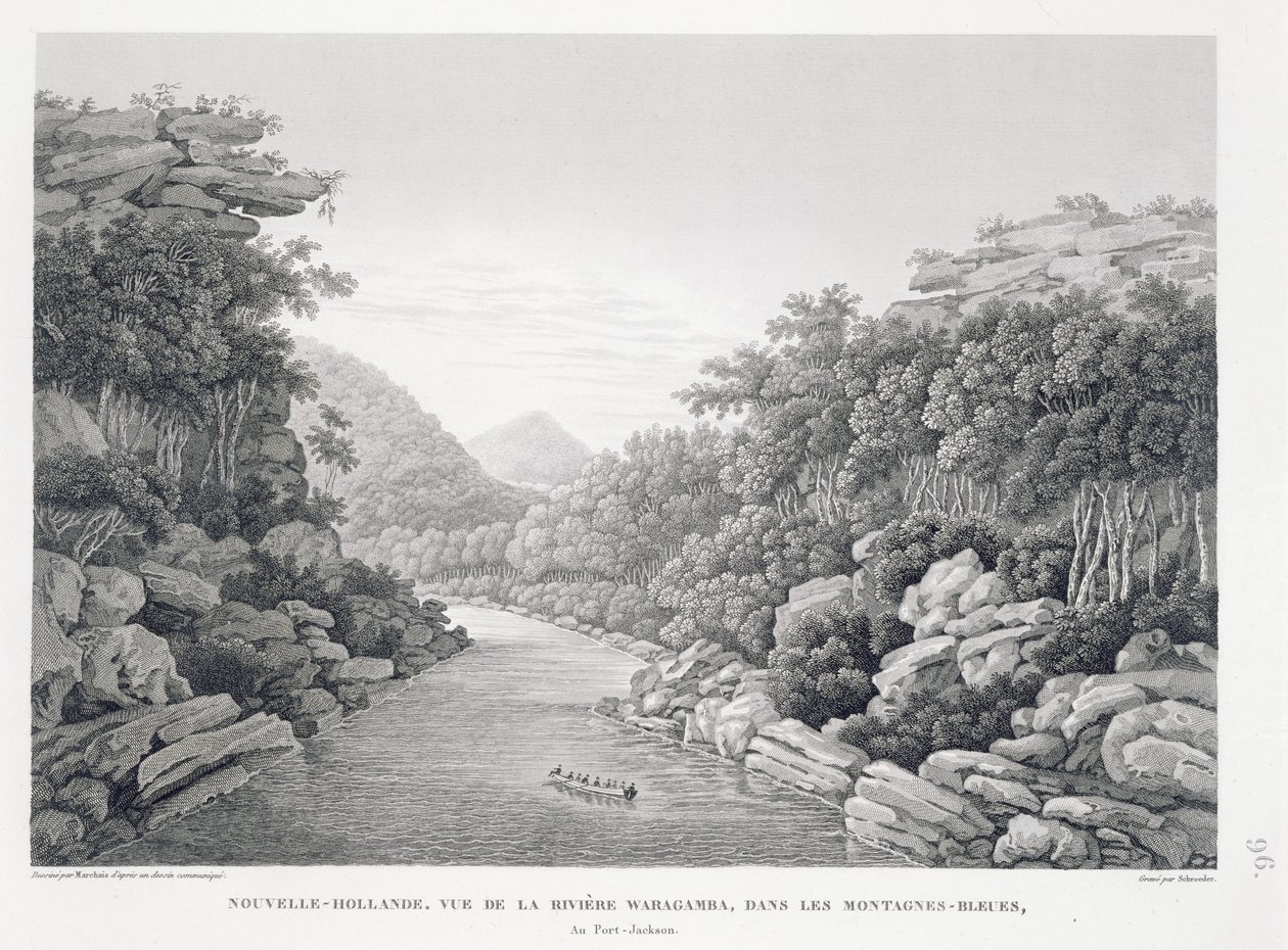 Nouvelle-Hollande : Vue de la rivière Waragamba dans les Blue Mountains, de 