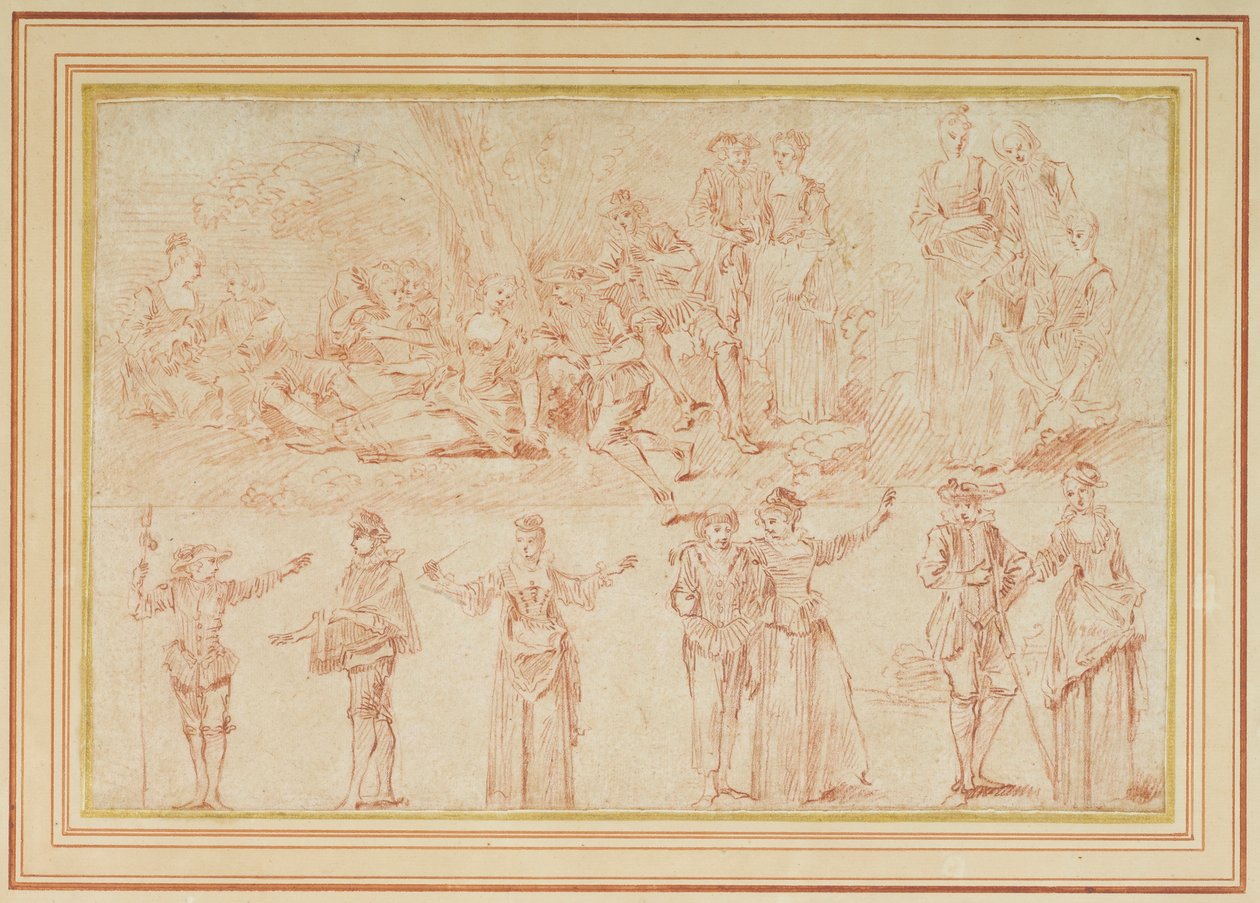 Deux fêtes galantes et études de figures simples et de paires - Pierre Antoine Quillard