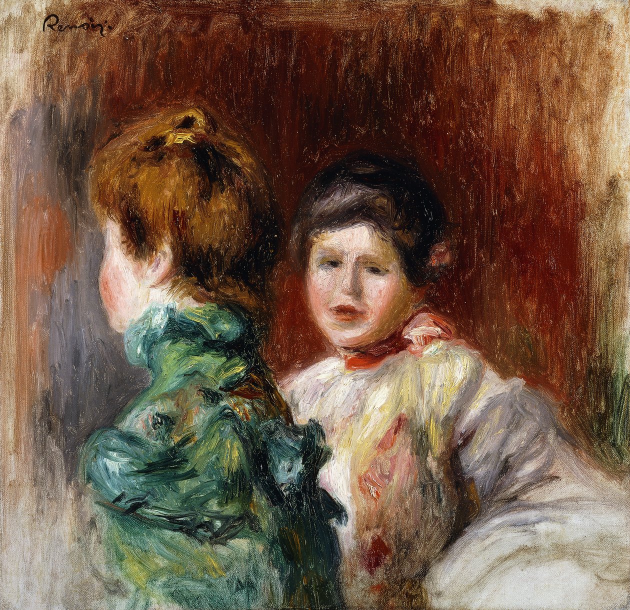 Esquisse, deux têtes de femmes, 1895 - Pierre Auguste Renoir