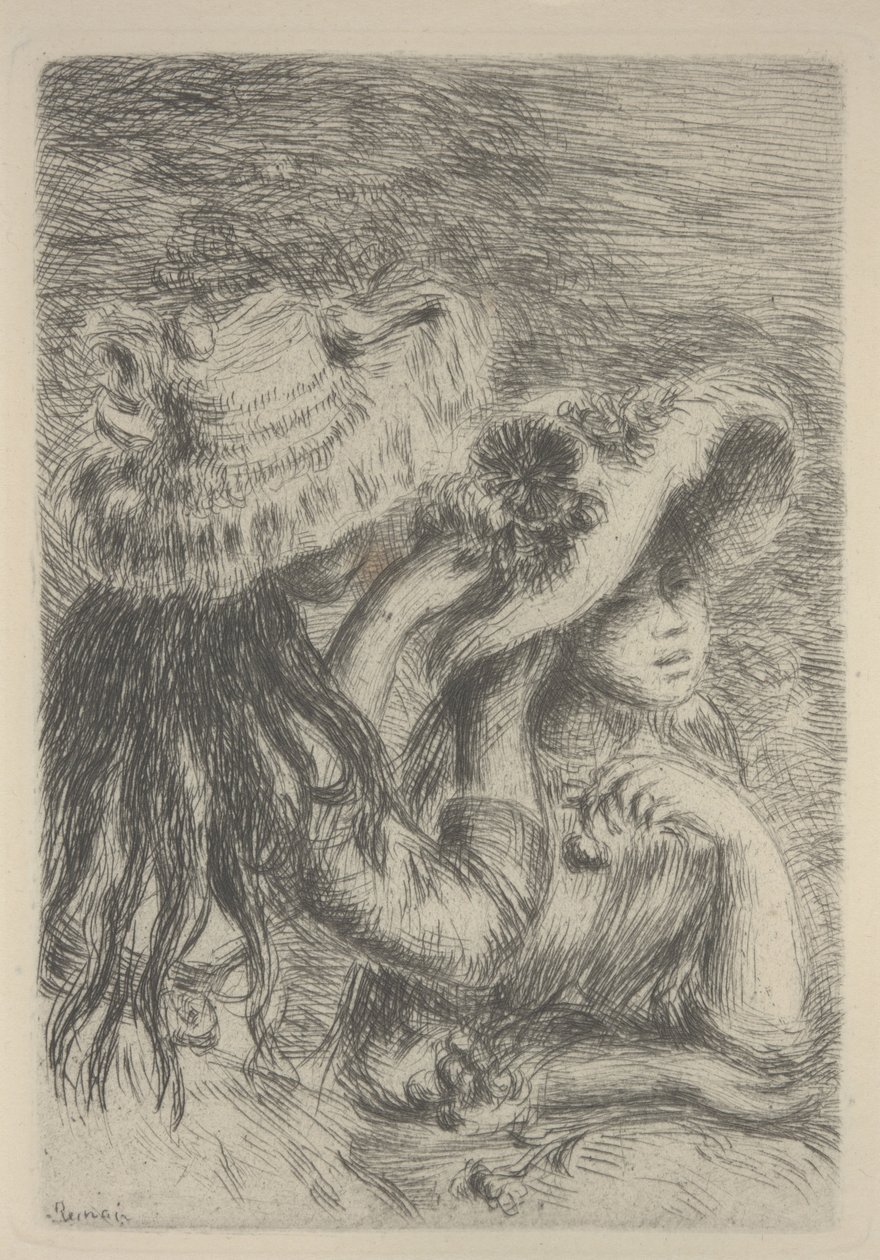 Arranger le chapeau - Pierre Auguste Renoir