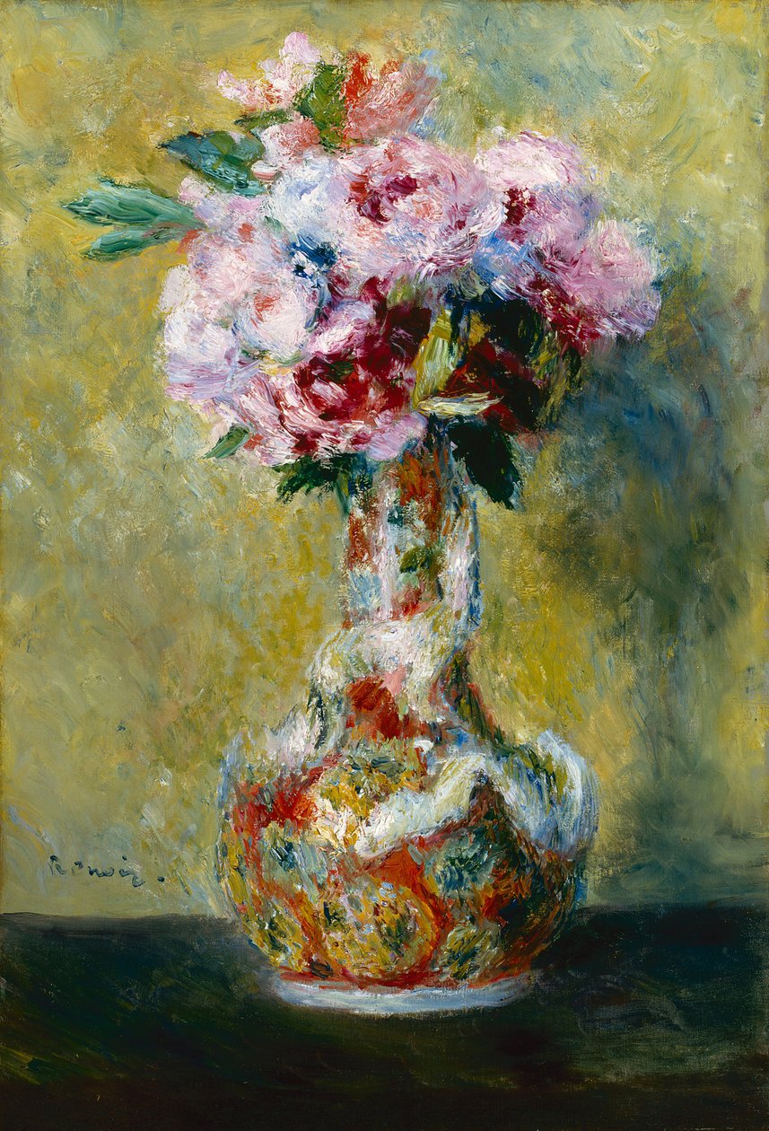 Bouquet de fleurs au vase japonais - Pierre Auguste Renoir