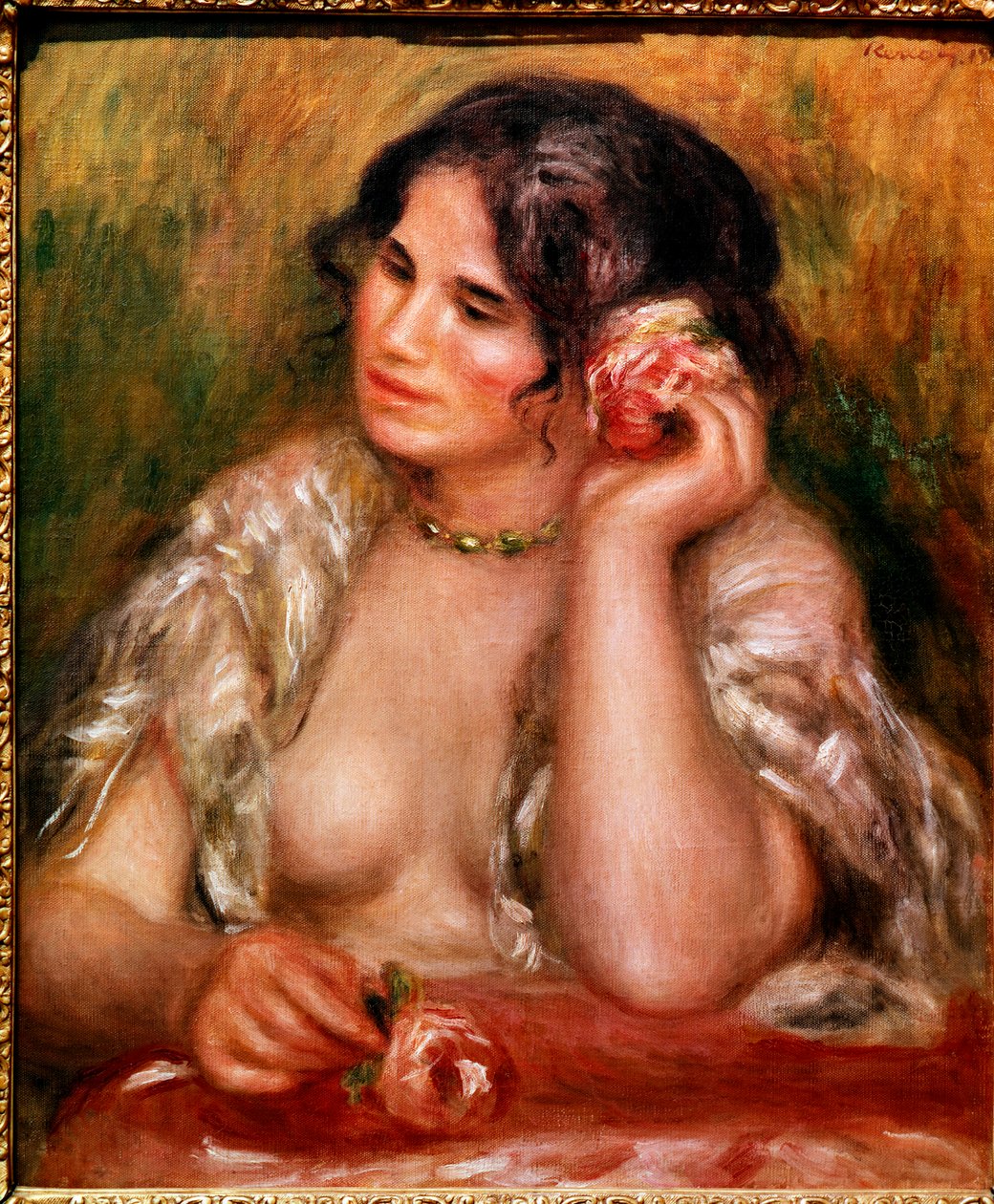 Gabrielle a la rose - Pierre-Auguste Renoir