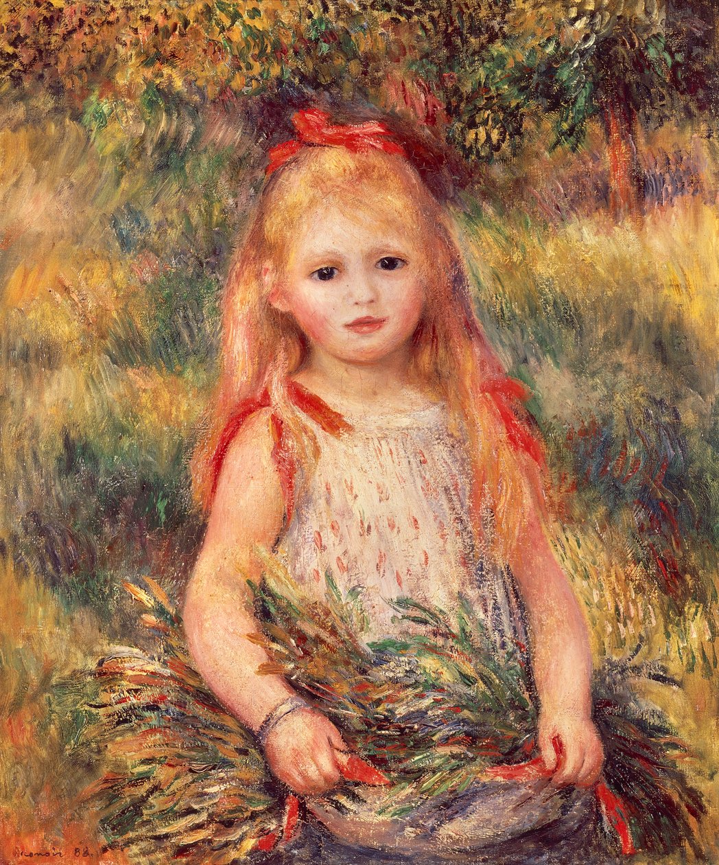 Fille avec une gerbe de blé par Pierre-Auguste Renoir - Pierre Auguste Renoir