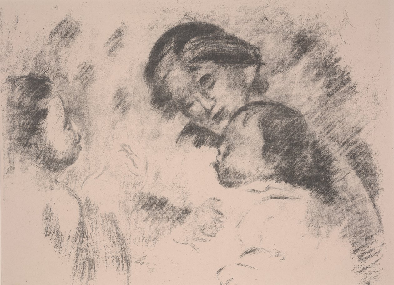 Maternité : Gabrielle, Jean et une fille - Pierre Auguste Renoir