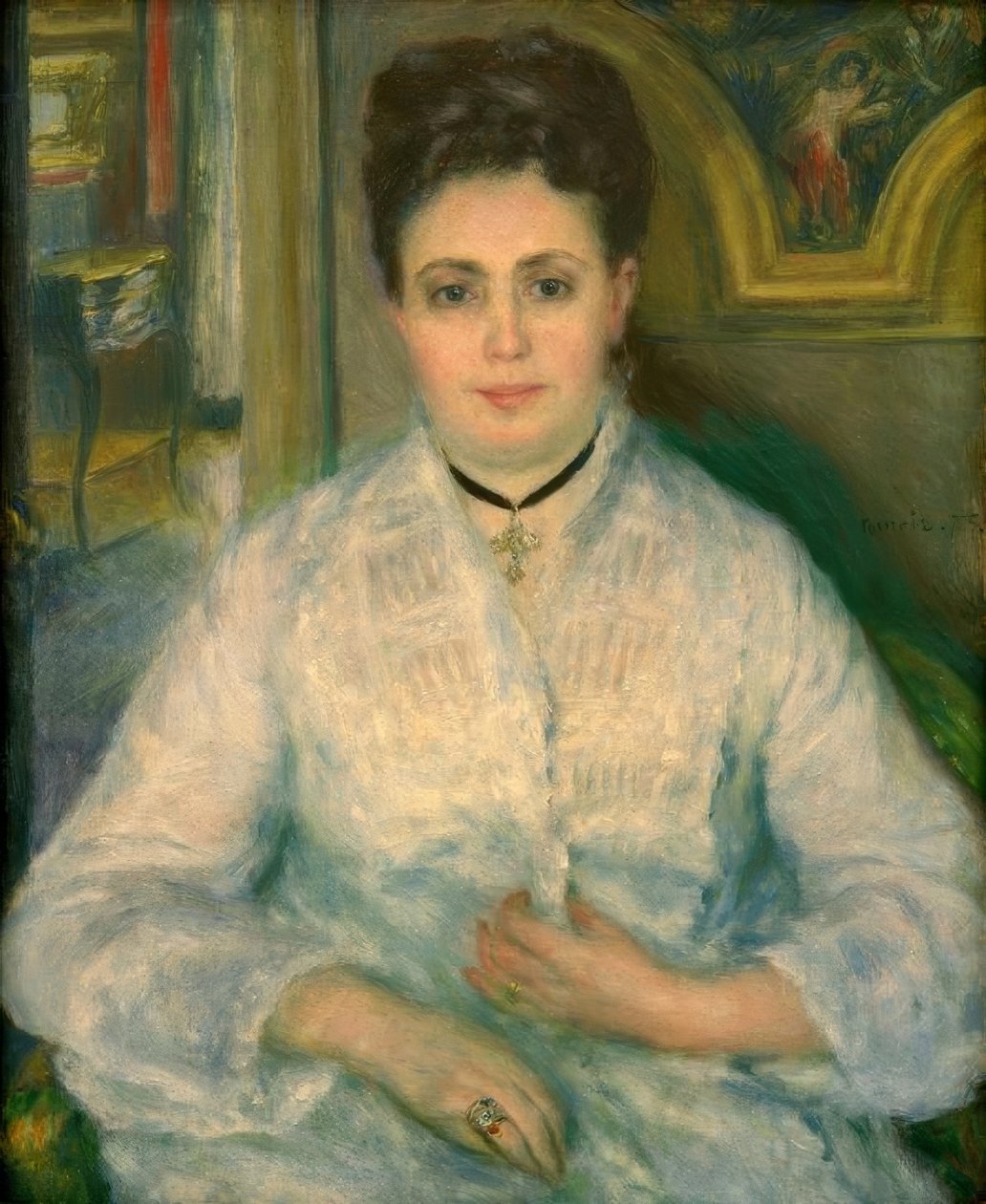 Portrait de Madame Victor Choquet en blanc - Pierre-Auguste Renoir