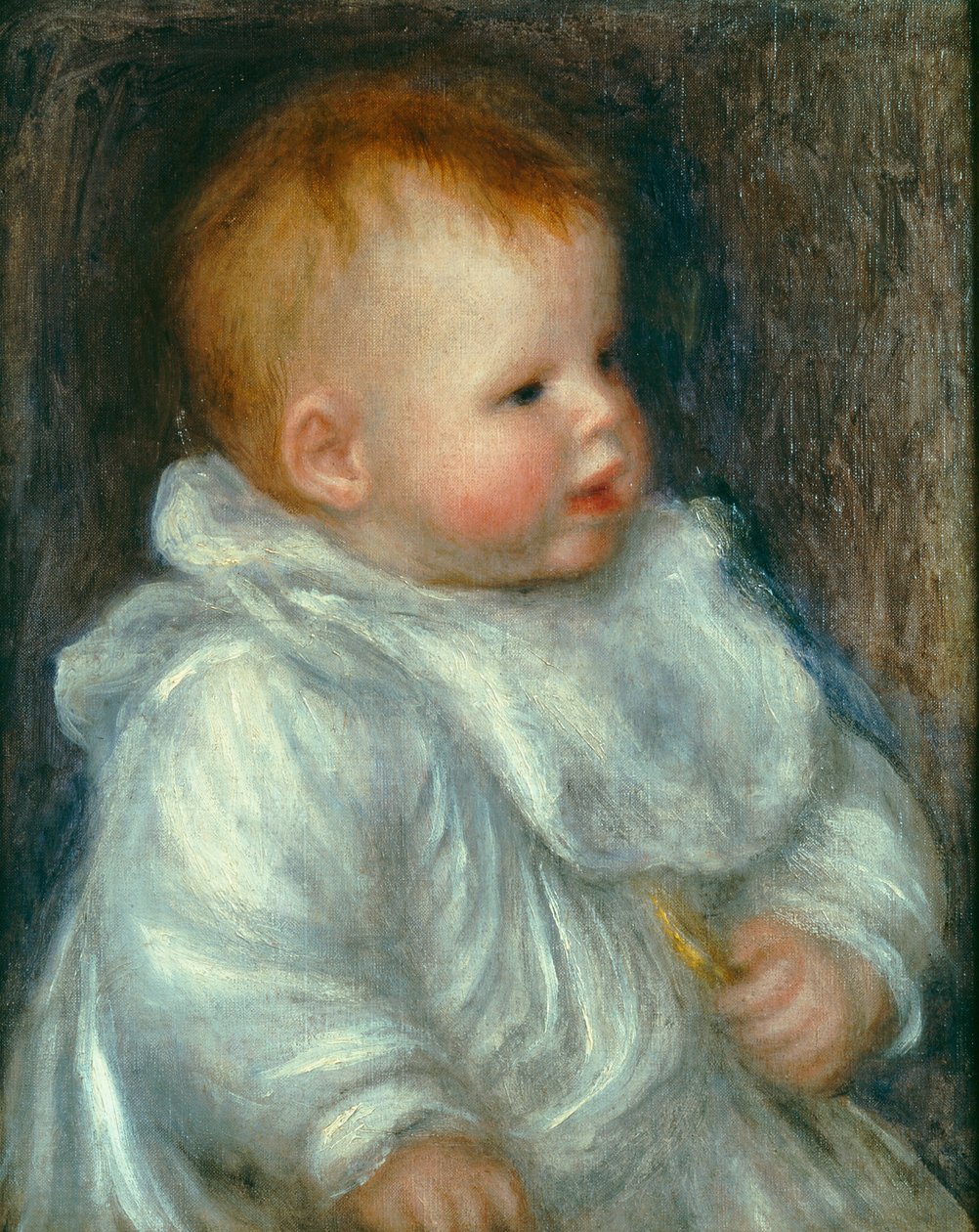 Portrait de Coco sur fond bleu - Pierre Auguste Renoir