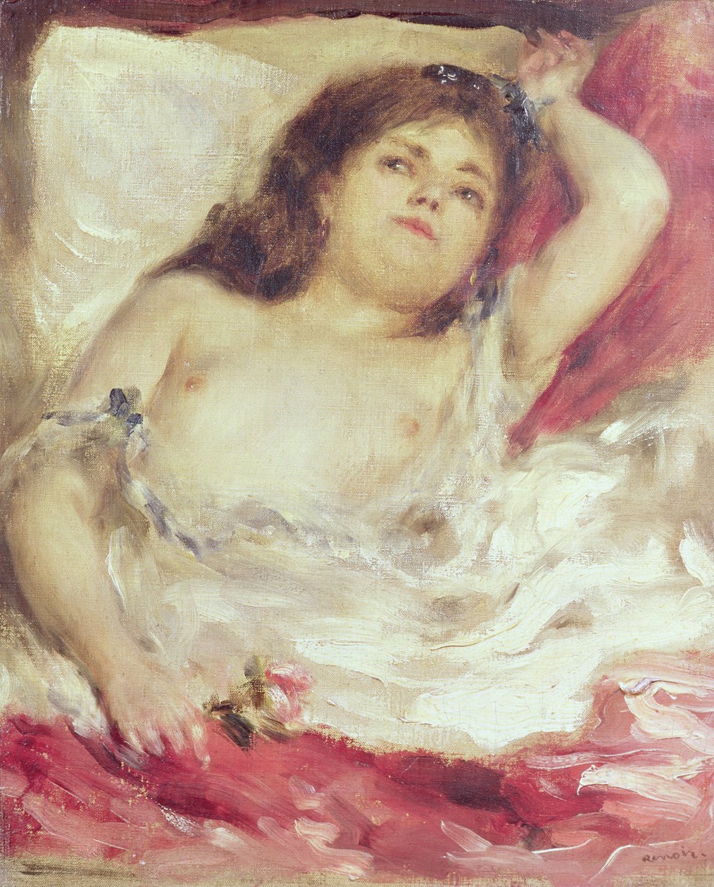 Femme semi-nue au lit : La Rose, avant 1872 - Pierre Auguste Renoir