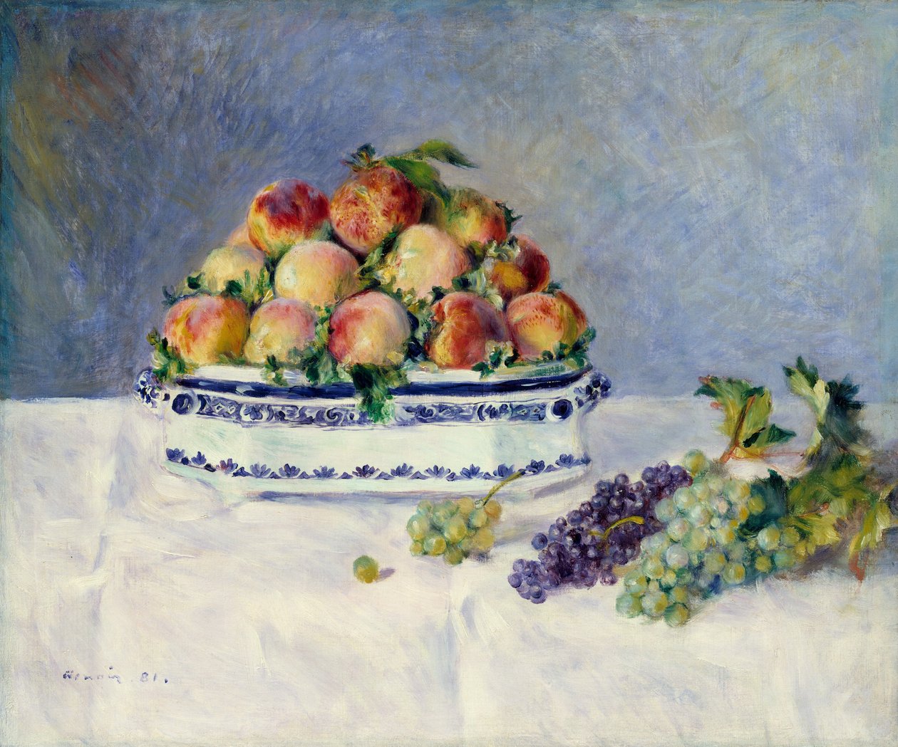 Nature morte avec pêches et raisins, 1881 - Pierre Auguste Renoir