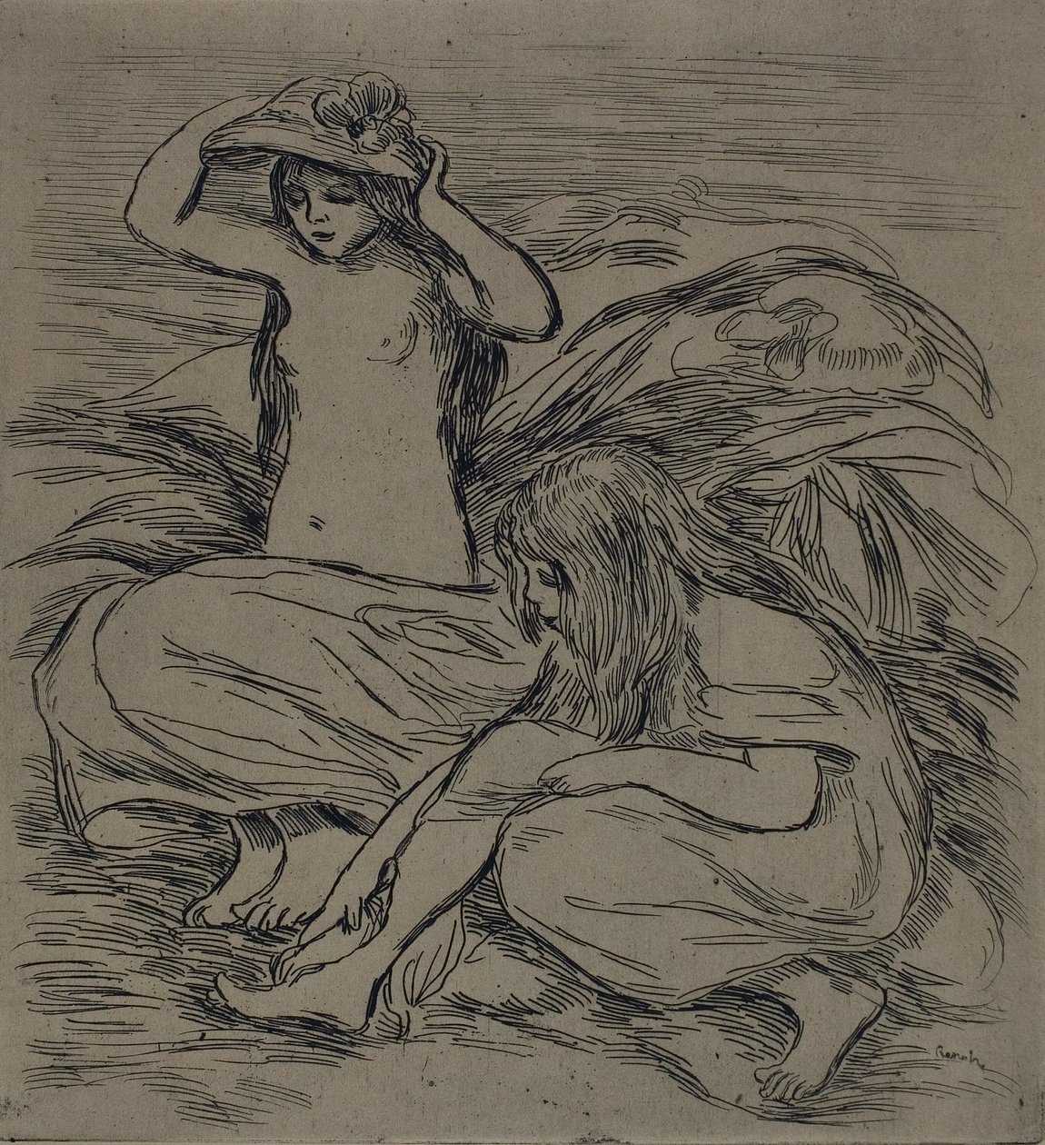 Deux femmes se baignant - Pierre Auguste Renoir