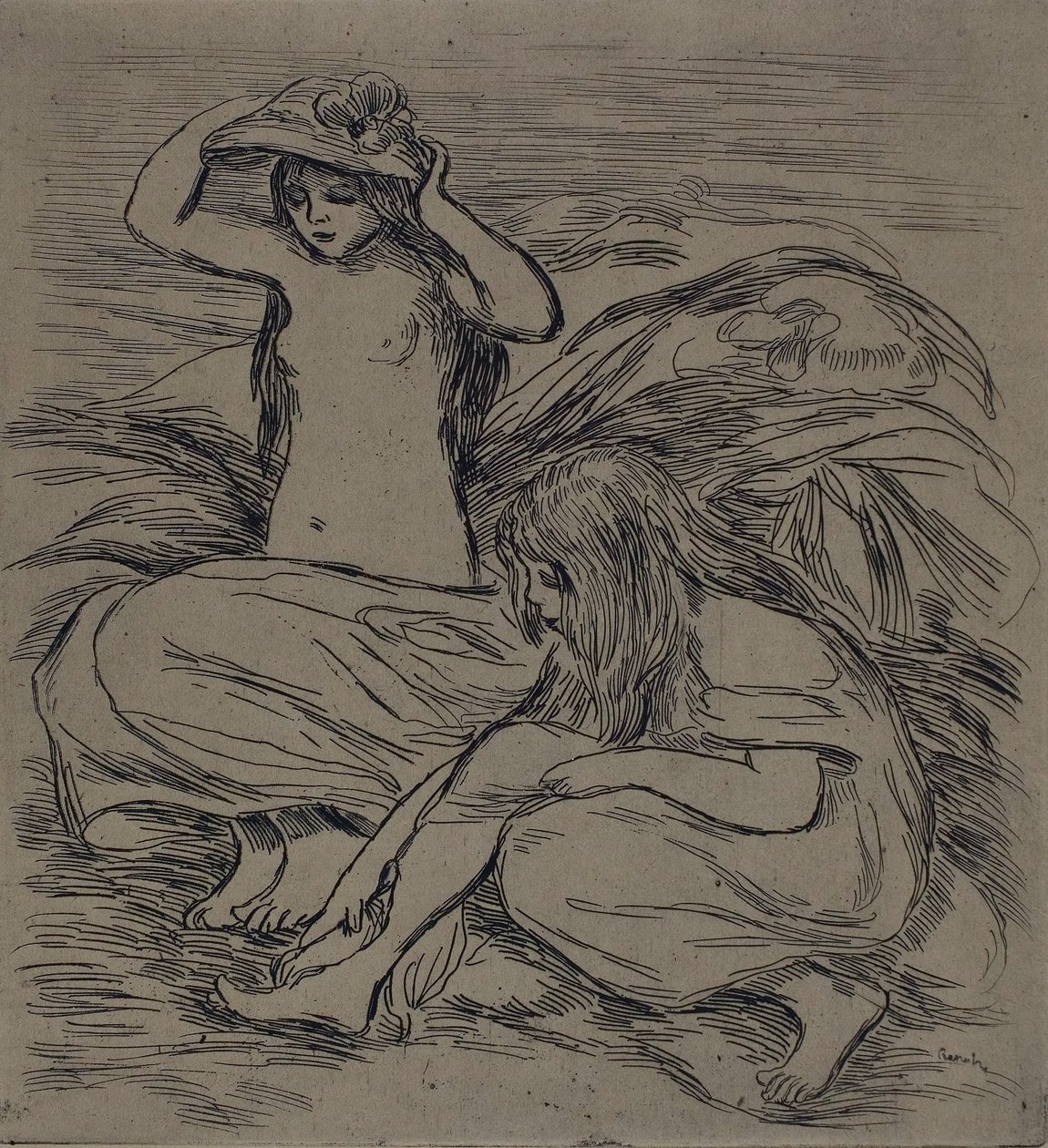 Deux femmes se baignant, c.1895 - Pierre Auguste Renoir