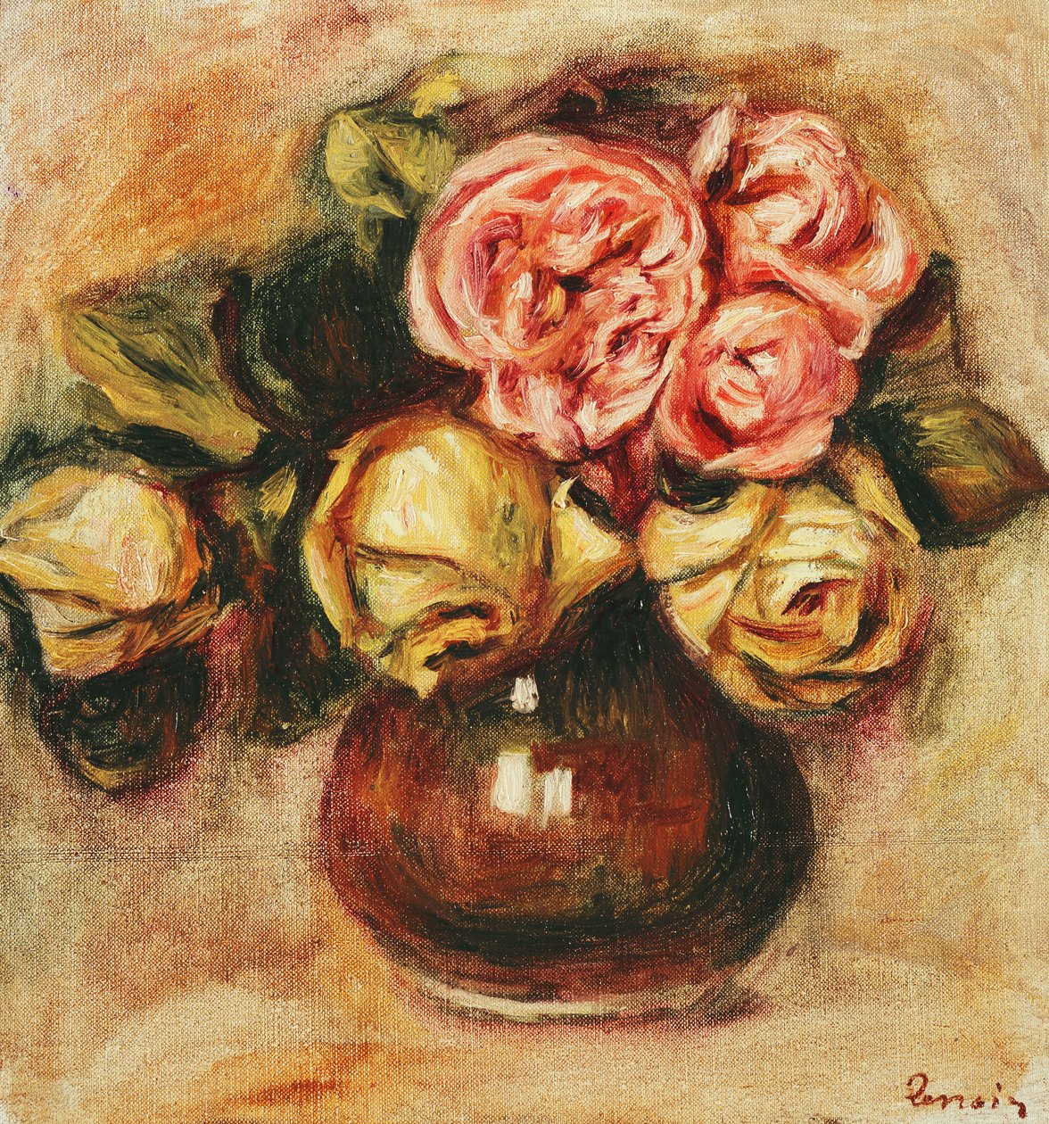 Vase de roses - Pierre Auguste Renoir