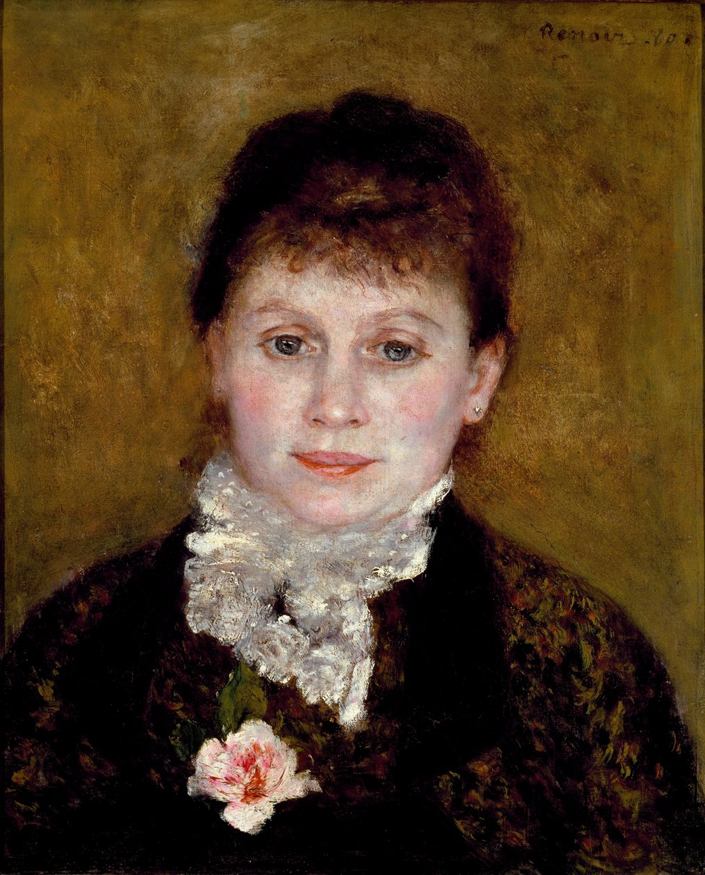 Femme avec un col blanc. Portrait d