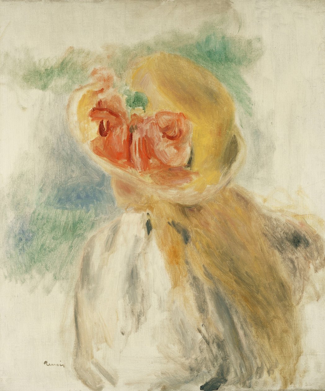Jeune fille au chapeau fleuri - Pierre Auguste Renoir