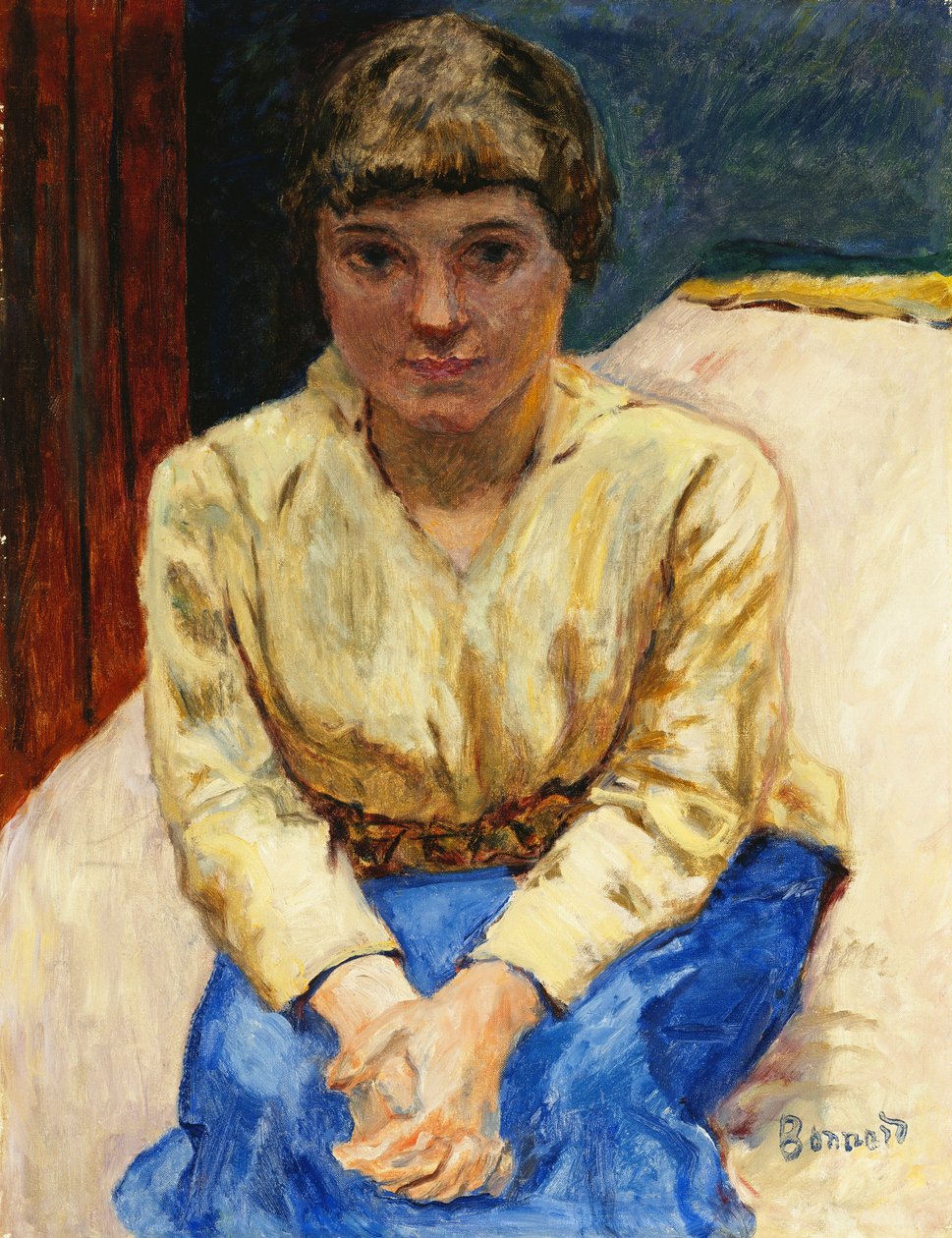 Jeune Fille Assise, les Mains Croisées - Pierre Bonnard