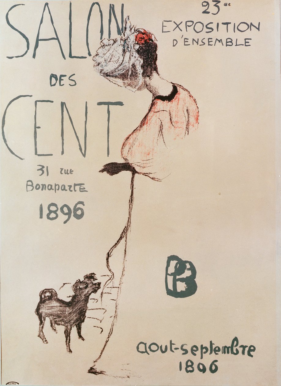 Affiche publicitaire pour la 23e exposition du Salon des Cent, 1896 - Pierre Bonnard