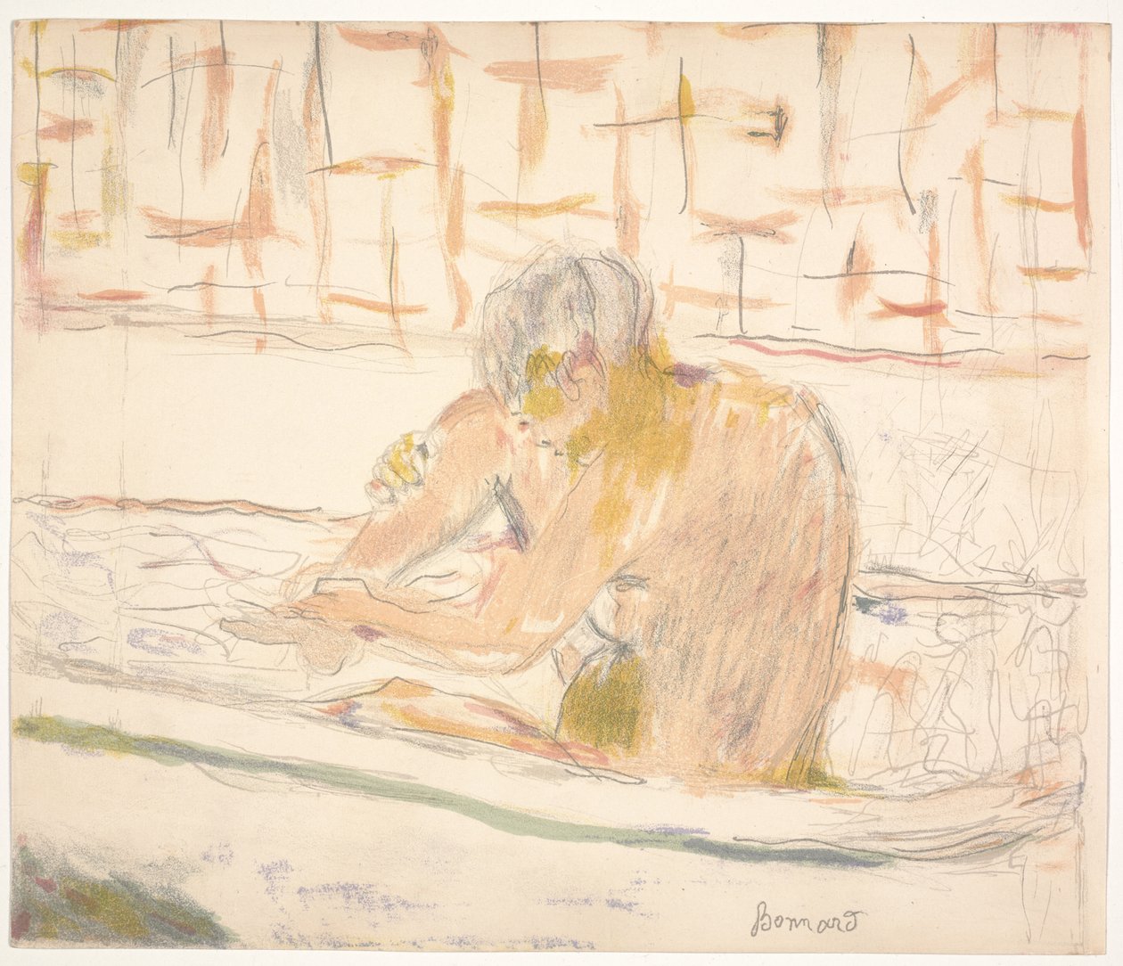 Femme assise dans sa baignoire - Pierre Bonnard