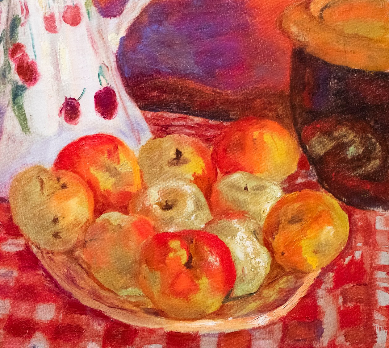 Pommes jaunes et rouges, détail - Pierre Bonnard