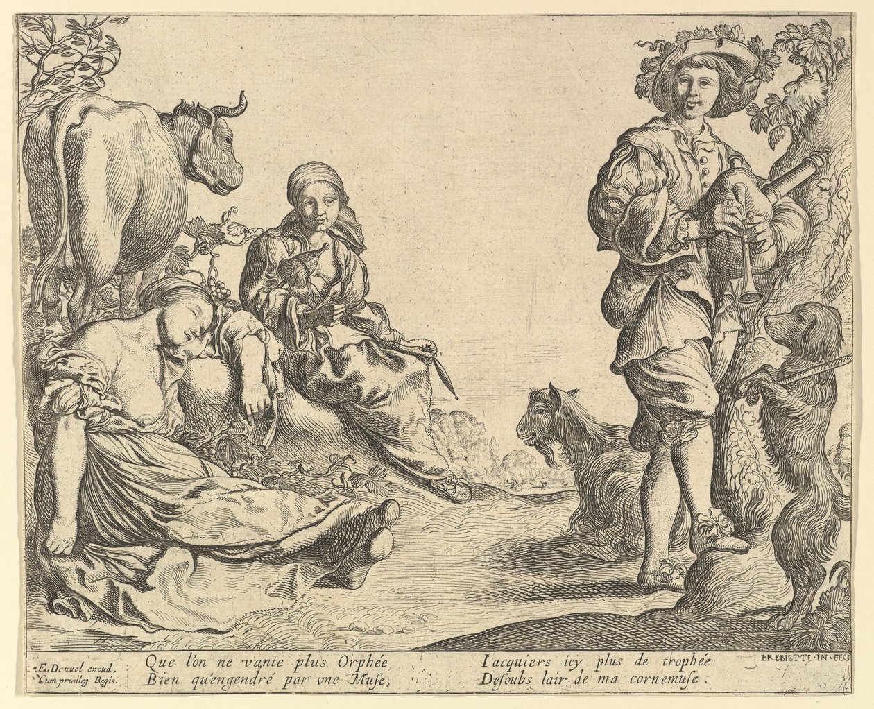 Joueur de cornemuse, 1610-50 - Pierre Brebiette