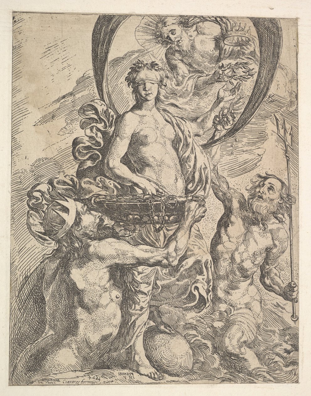 Jupiter, Pluton et Neptune offrant leurs richesses à la Fortune, 1624 - Pierre Brebiette