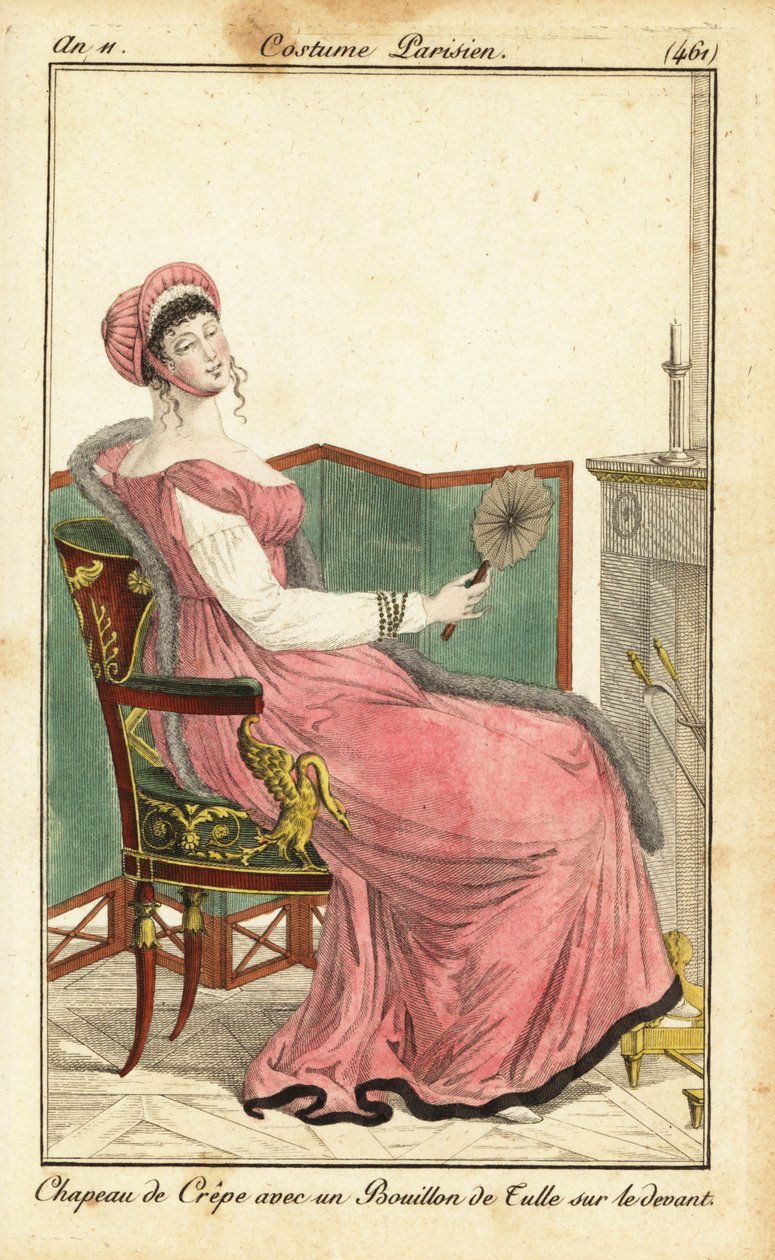 Femme assise sur une chaise Empire dans un salon, Paris - Pierre Charles Baquoy