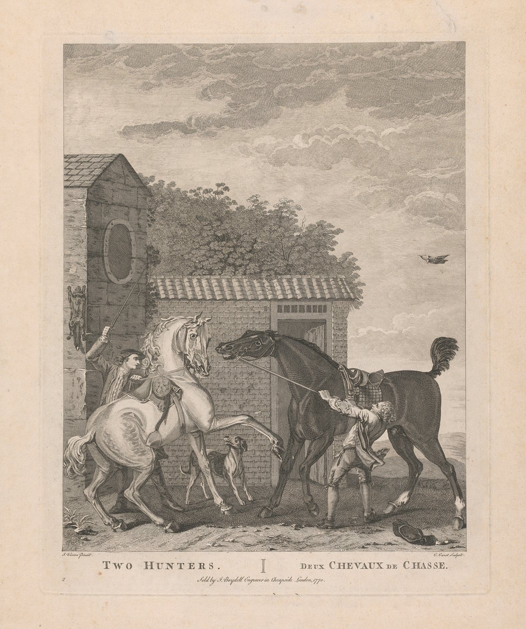 2. Deux chasseurs / Deux chevaux de chasse - Pierre Charles Canot
