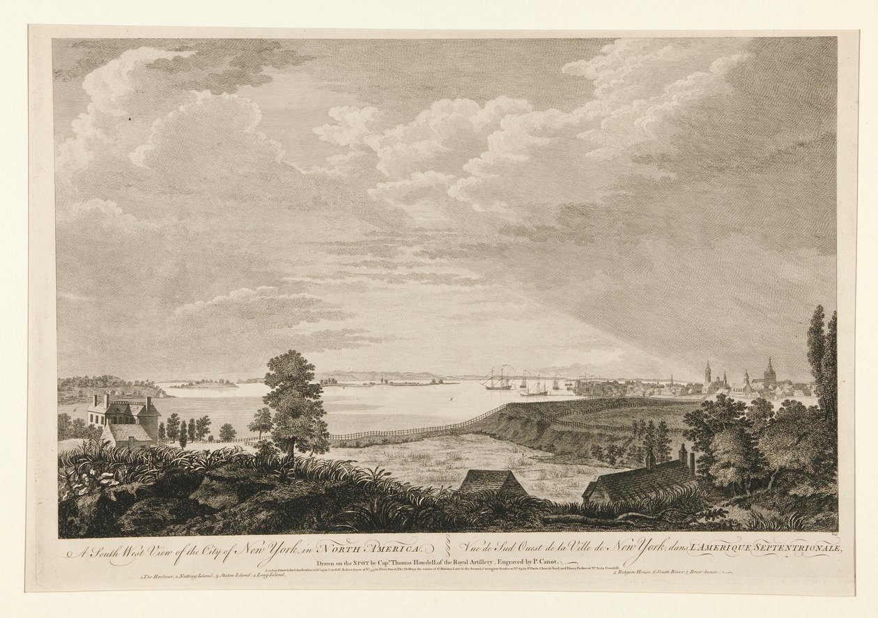 Vue sud-ouest de la ville de New York - Pierre Charles Canot