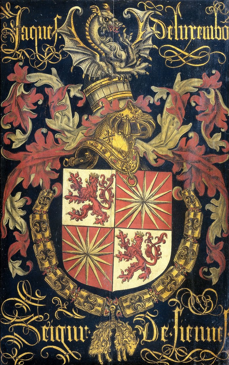 Bouclier de Jacob de Luxembourg, Seigneur de Fiennes, en tant que chevalier de l