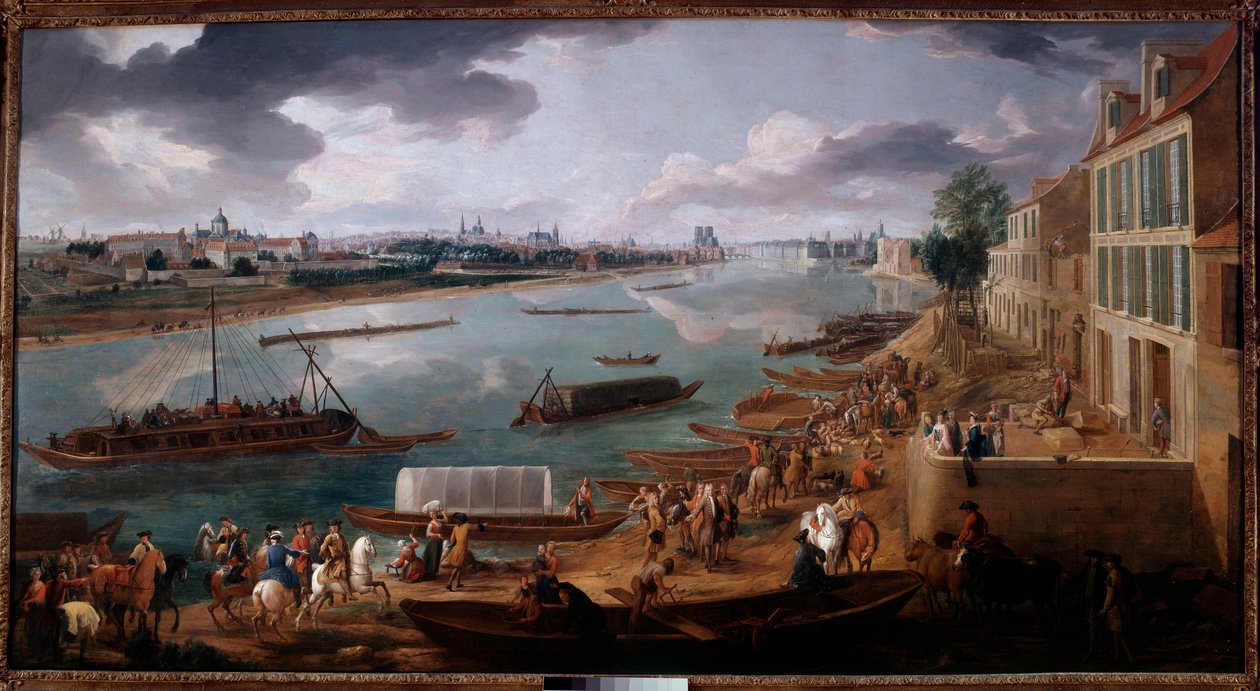 Vue de Paris, prise du Quai de la Rapée en 1716. Peinture de Pierre Denis Martin (1663-1742) 1716 - Pierre Denis Martin